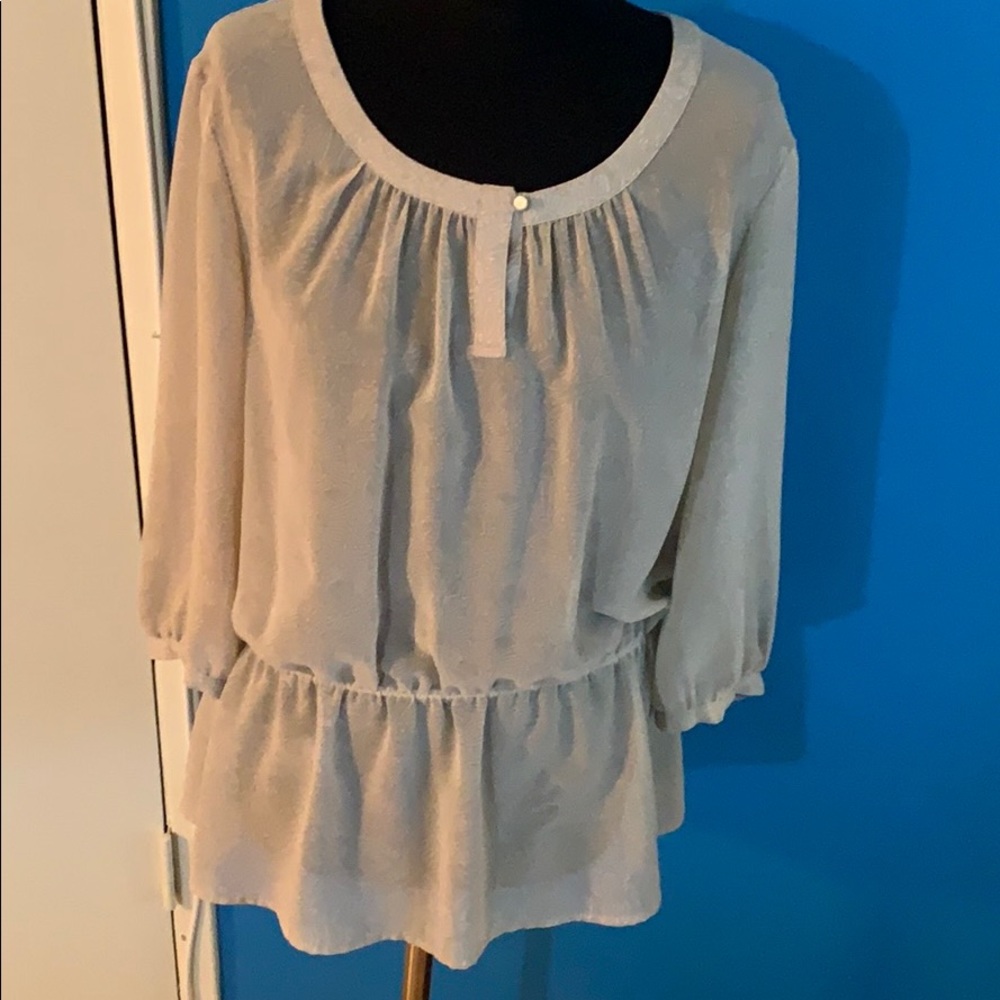 Banana Republic Sheer sand color with white design